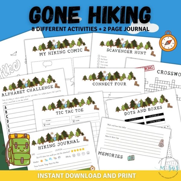 kids hiking journal activity book