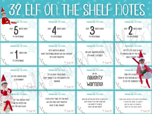 Elf on the Shelf Daily Notes - Crafts and Printables