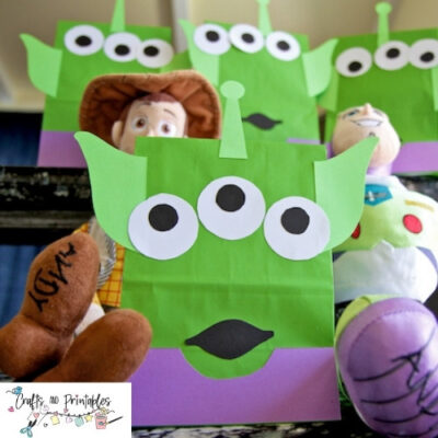 toy story alien party favor bag template