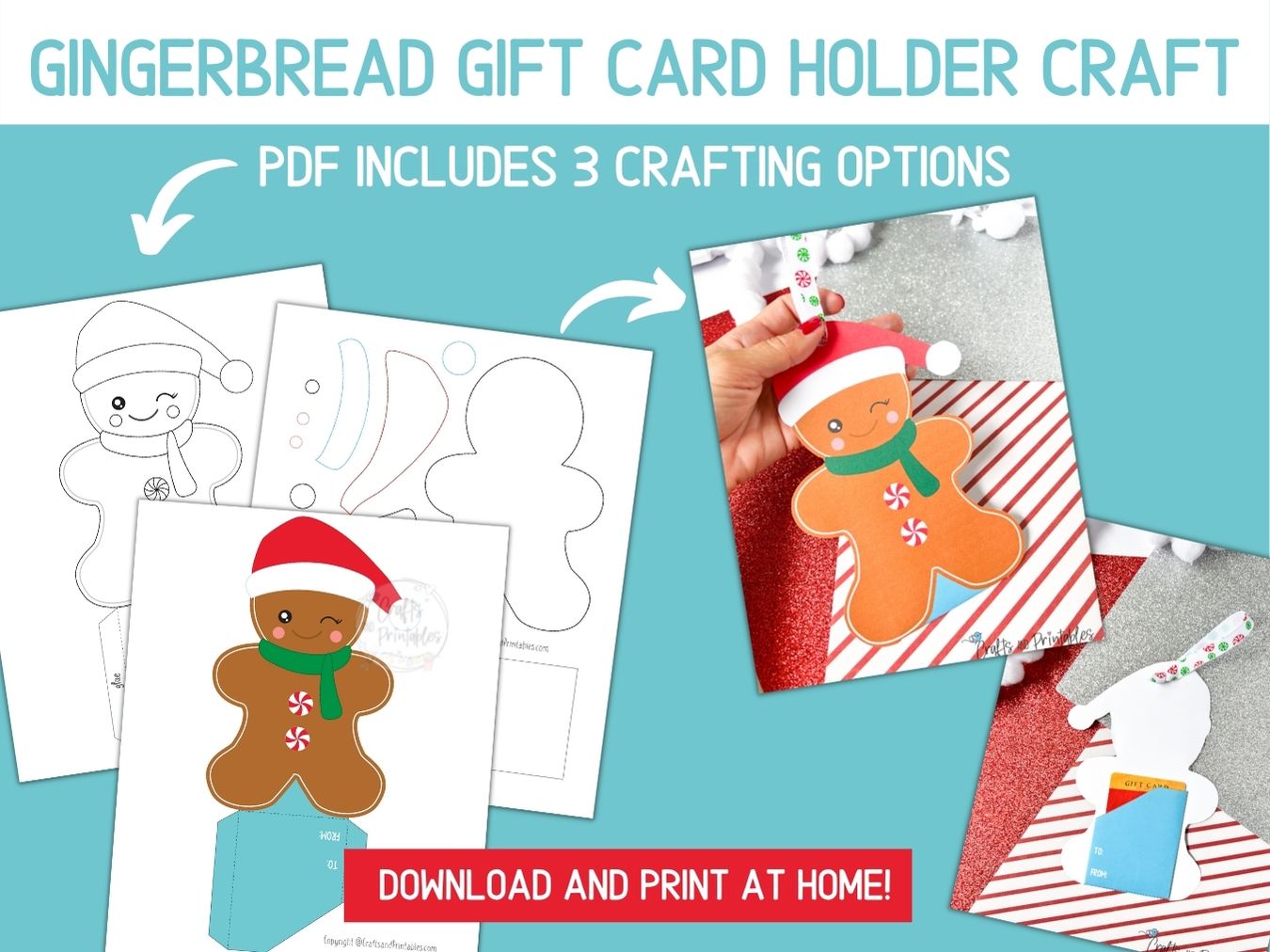 Christmas Gift Card Holders  Printable Christmas Card PDF