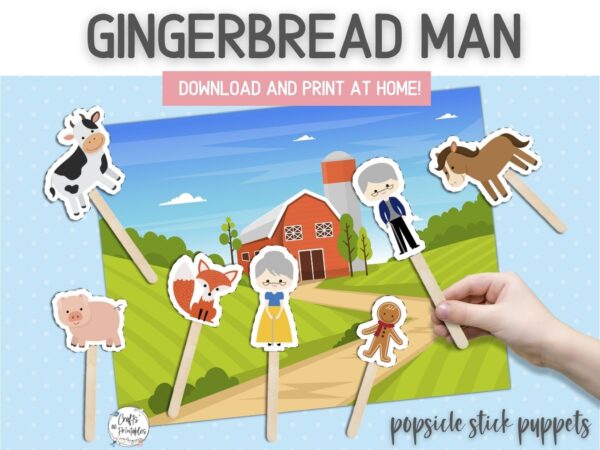 Gingerbread Man Popsicle Stick Puppets