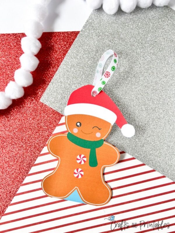 DIY Gift Card Holder Template Gingerbread Man Santa Hat