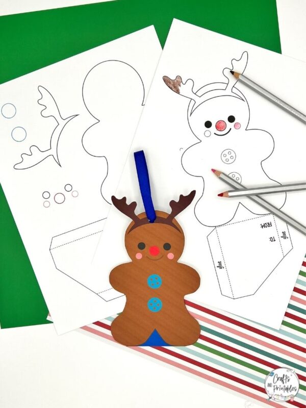 DIY Gift Card Holder Template Gingerbread Man Reindeer