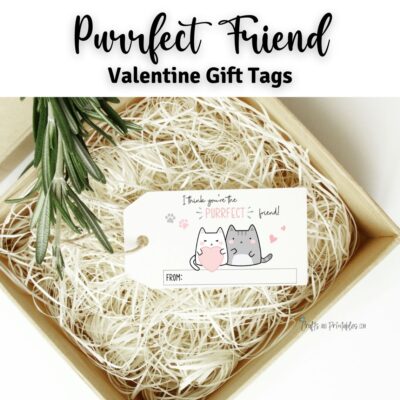 Cute Cat Valentine Gift Tags Printable 1