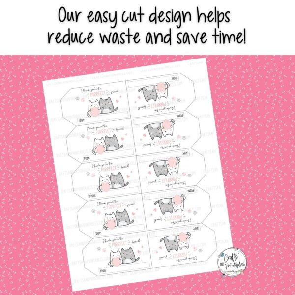 Cute Cat Valentine Gift Tags Printable