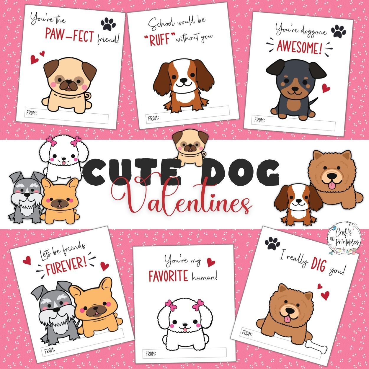 Cute Dog Valentines Crafts And Printables Shop