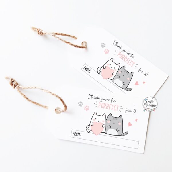purrfect friend cute cat printable gift tags 3