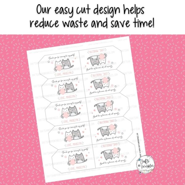 Cute Cat Valentine Gift Tags Printable 2