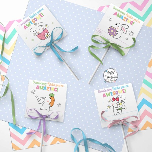 Easter Bunny Lollipop Covers Printable